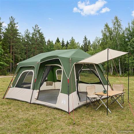vidaXL Hetkiteltan Vihreä 8-henkilöä 185T Polyesteri PU-pinnoitteella