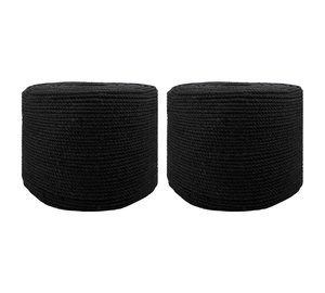 vidaXL Köysi 2 pcs Musta Puuvilla