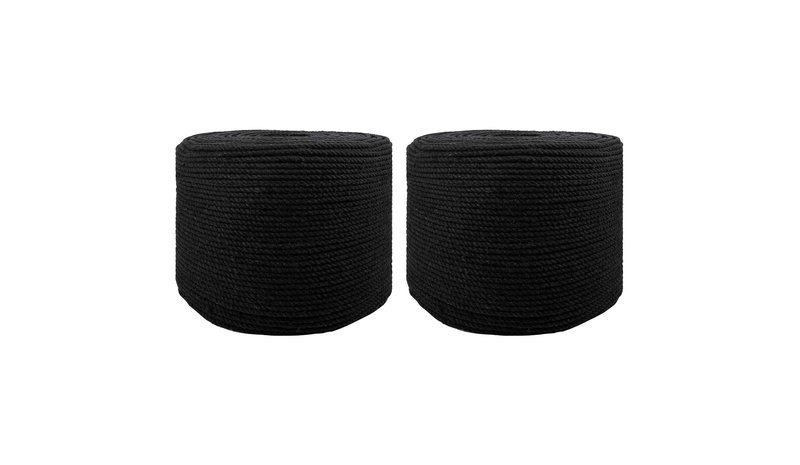 vidaXL Köysi 2 pcs Musta Puuvilla