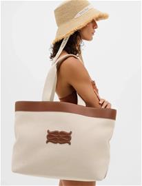Malina Monogram Grand Canvas Tote - Brown - ONE SIZE