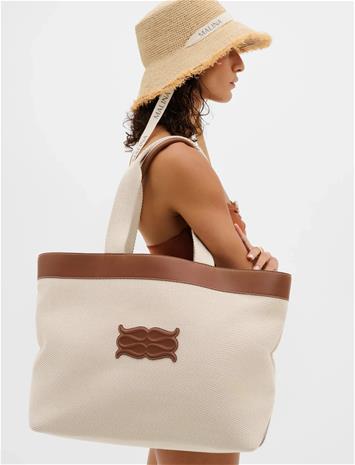 Malina Monogram Grand Canvas Tote - Brown - ONE SIZE