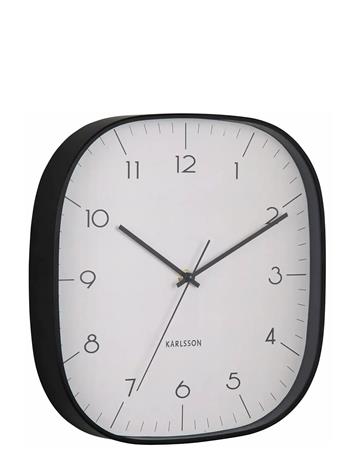 KARLSSON Wall Clock Grato Cuadrado Warm Grey W. Black - Black - H 29CM