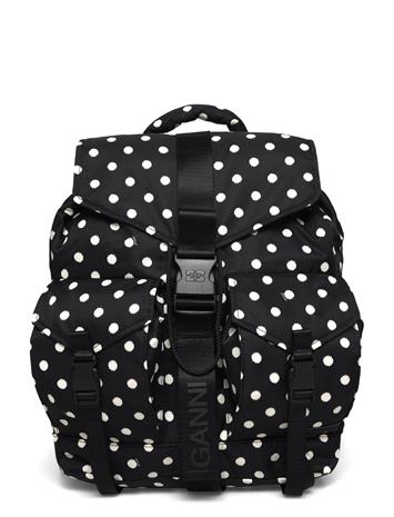 Ganni Black Dots Re-Tech Backpack - Black - ONE SIZE
