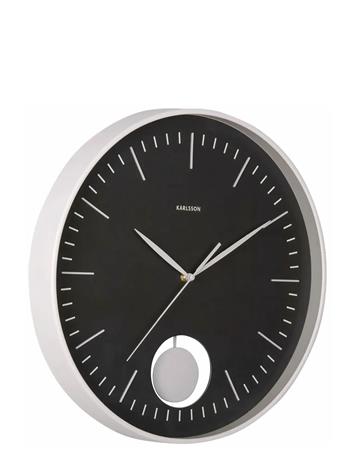 KARLSSON Wall Clock Grato Pendulum Black W. Warm Grey - Black - Ø 40.6 CM
