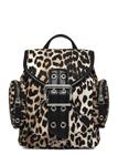 Ganni Leopard Small Nylon Bucky Backpack - Brown - ONE SIZE