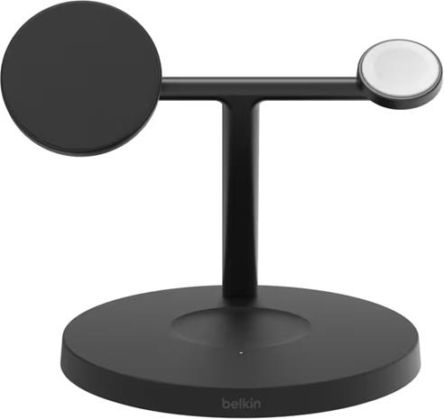 BELKIN BOOST CHARGE PRO 3-in-1 Qi2 15w Wireless Charger with Apple watch fast charge -langaton laturi, Valkoinen