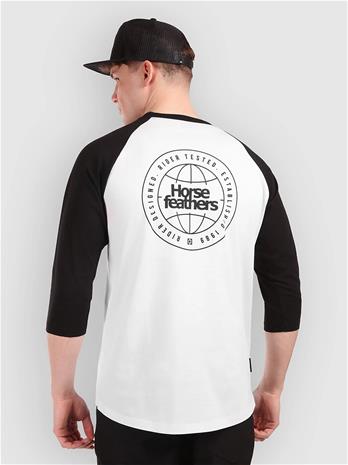 Horsefeathers Global Raglan Pitkähihainen T-paita white / black Miehet