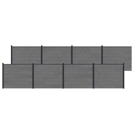 vidaXL Aitapaneeli 8 pcs WPC ja alumiini Harmaa