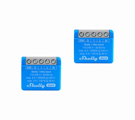 Shelly 1 Mini Gen4 -älyrele, 2-pack