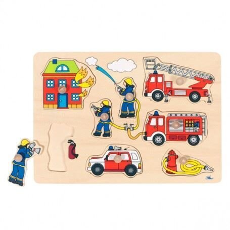 Goki Bubble Puzzle Fire Department Wood