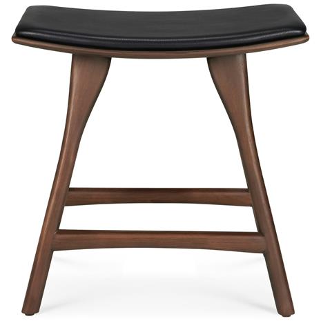 Ethnicraft Osso jakkara Teak-black leather