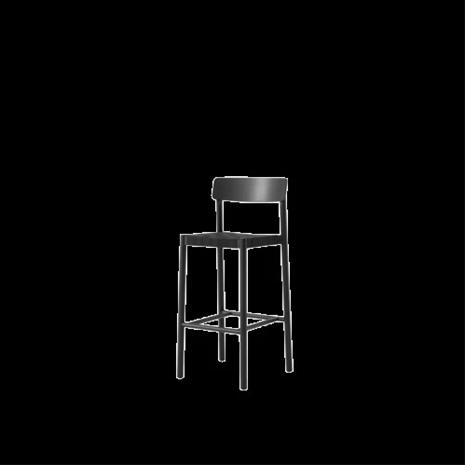 &Tradition Betty TK15 Bar Chair baarituoli 75 cm Mustalakattu saarni-musta pellava