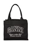 GANNI Large Canvas Tote Bag - Black - ONE SIZE