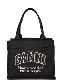 GANNI Large Canvas Tote Bag - Black - ONE SIZE