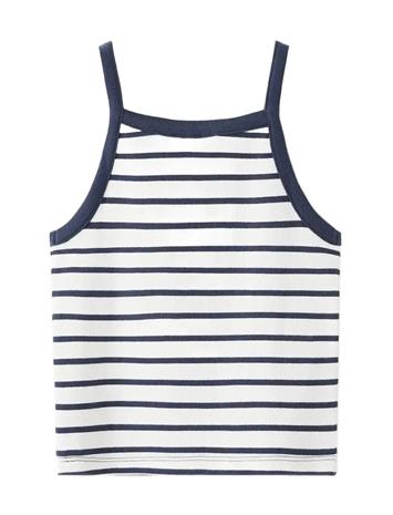 Mango Striped Strap T-Shirt - Navy - 11-12