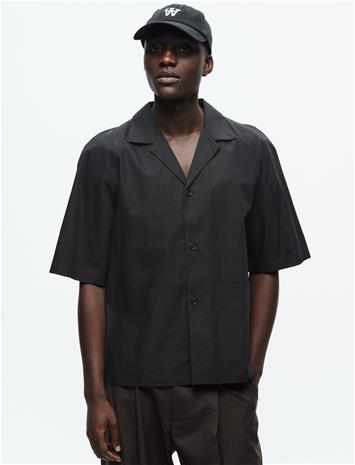 DOUBLE A BY W.W. Wwmumphry Tops Shirts Short-sleeved Shirts Black DOUBLE A BY W.W.