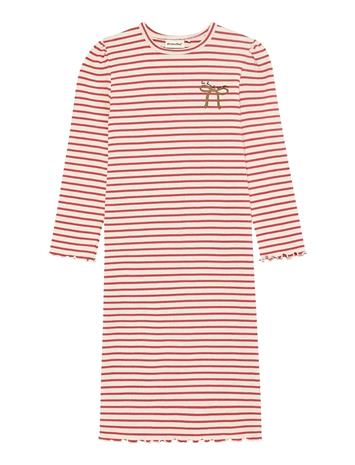 Minymo Dress Ls Rib - Red - 140