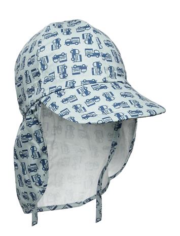 Melton Cap W/Neck & Tie W/Print Aurinkohattu Beige Melton