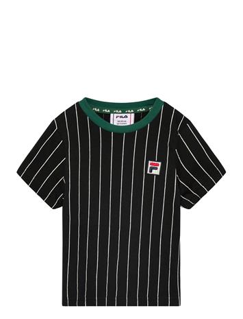 FILA Lubaco Regular Pinstriped T-Shirt - Black - 122-128