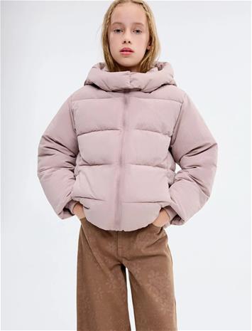 Mango Hood Quilted Coat Toppatakki Pink Mango