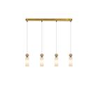 ITALUX PND-95331-4-BRSS - Riippuvalaisin SANTOS, kaapelikiinnitys, 4xG9/40W/230V, kultainen