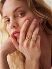 Maanesten V Alphabet Ring - Gold - 57