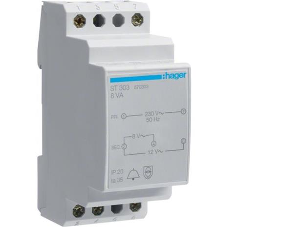 Hager ST303 Soittokellomuuntaja 8/12 V, 8W