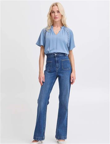 b.young Byhacca Blouse - Tops Blouses Short-sleeved Blue B.young
