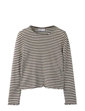 name it Nkfbertis Ls Sh Top - Black - 146-152