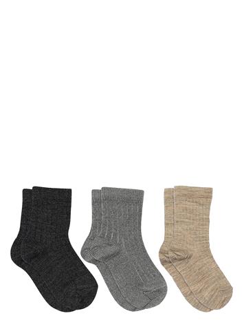 mp Denmark Wool Rib Socks - 3-Pack Sukat Multi/patterned Mp Denmark
