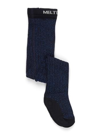 Melton Bamboo Tights W. Lurex Solid C - Navy - 68/74