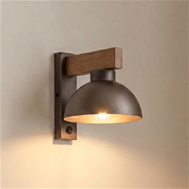 Oslo-seinävalaisin, ruskea, metallia, korkeus 20 cm, E27