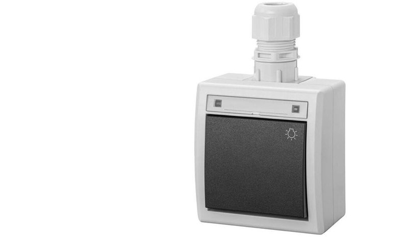 Aquant 2k Light Switch Hermetic Ip65 Anti-kondensaatioharmaa