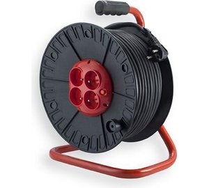 Elgotech jatkorumpu 25m, 4 pistorasiaa, musta