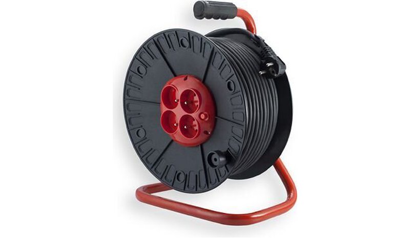 Elgotech jatkorumpu 25m, 4 pistorasiaa, musta