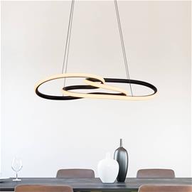 LED-riippuvalaisin TWIST, musta, pituus 76 cm, metallinen Switchdim