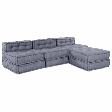 vidaXL Modulaarinen sohvyksikkö 4 pcs Harmaa Kangas