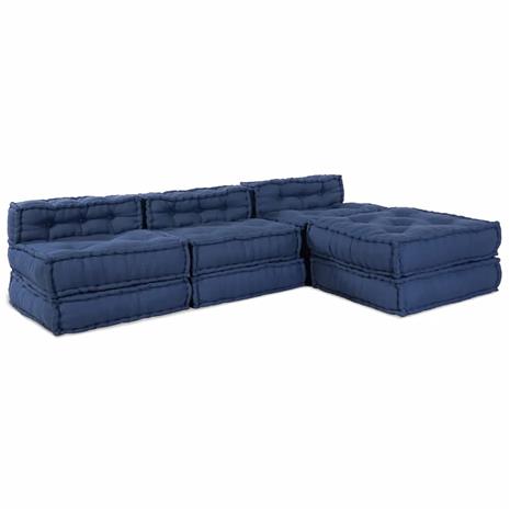 vidaXL Modulaarinen sohvyksikkö 4 pcs Indigo Kangas