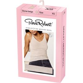 Pierre Robert Singlet Fine Merino Wool Stone Beige XS