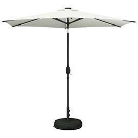 vidaXL Puutarha Parasol LED Valoilla 270 x 270 cm Polyesteri Kerma