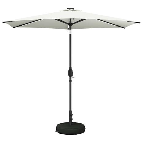 vidaXL Puutarha Parasol LED Valoilla 270 x 270 cm Polyesteri Kerma