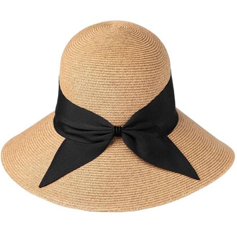 Salon Straw Hat Bow naisten olkihattu
