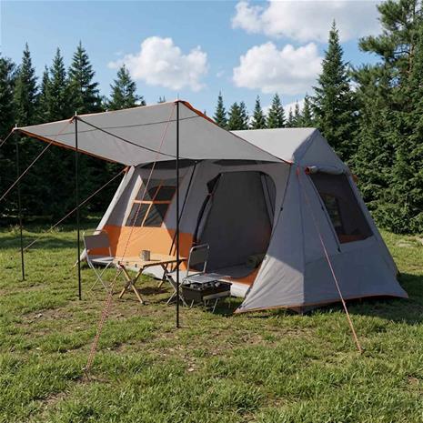 vidaXL Tunneliteltta Harmaa ja oranssi 400 x 278 x 182 cm