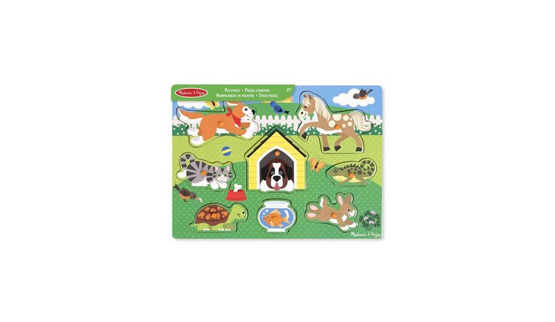 Melissa & Doug Wooden Peg Puzzle Pets Puu