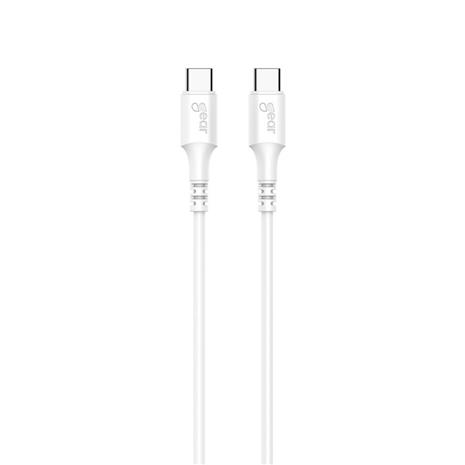 GEAR USB-C to USB-C 2.0 Charging Cable 0.5m - White