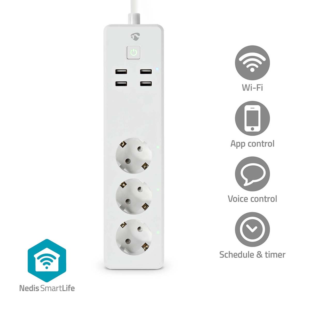 Nedis SmartLife 3-osainen jatkojohto