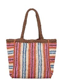 Becksöndergaard Stripe Straw Tota Bag - Multi/patterned - ONE SIZE
