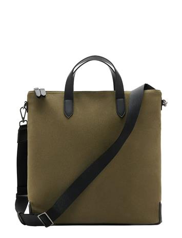 Mango 100% Cotton Tote Bag With Adjustable Strap - Khaki green - ONE SIZE
