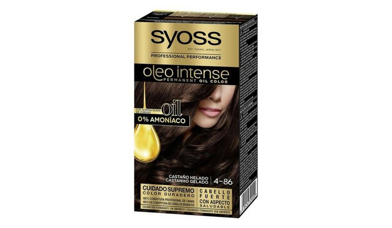Pitkäkestoinen hiusväri Syoss Olio Intense, nro 4.86 Kylmäkastanja, 5 kpl.