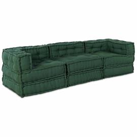 vidaXL Modulaarinen sohvyksikkö 3 pcs Vihreä Kangas